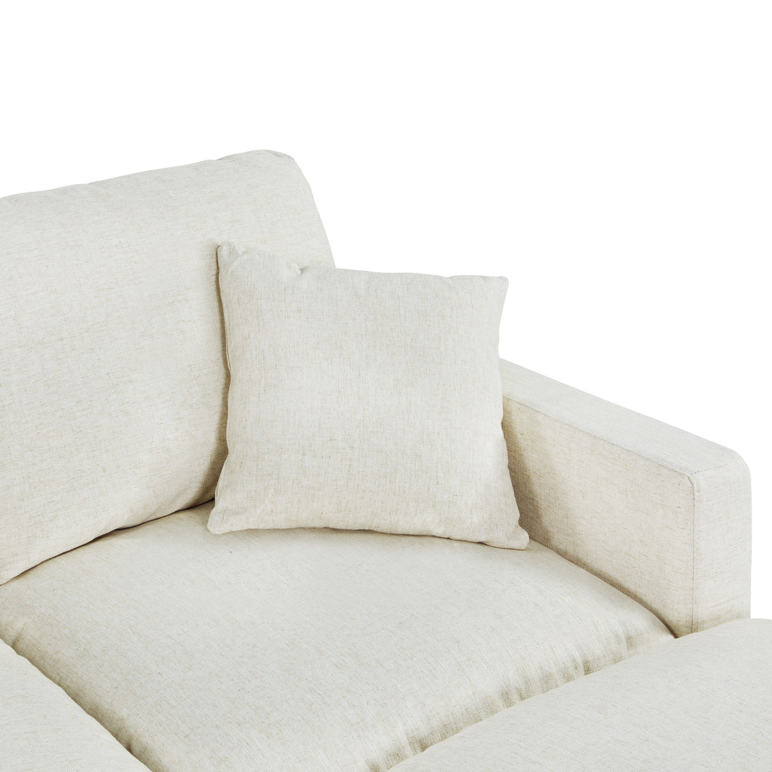 Hexham 3 Seater Modular Sofa with Ottoman - Linen Cream