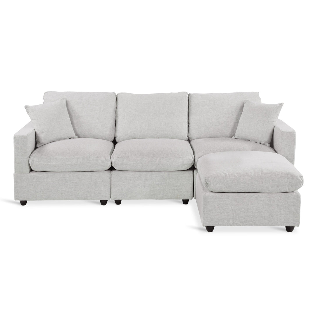Hexham 3 Seater Modular Sofa with Ottoman - Grey