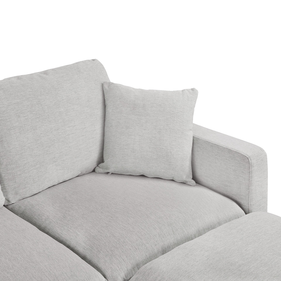 Hexham 3 Seater Modular Sofa with Ottoman - Grey