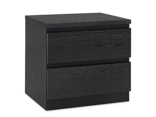 Tongass Wooden Bedside Table - Black