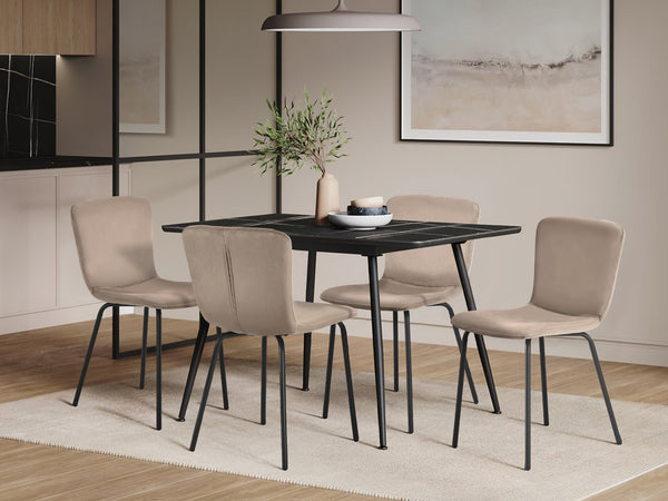 Darius Velvet Dining Chairs - Set of 4 - Taupe