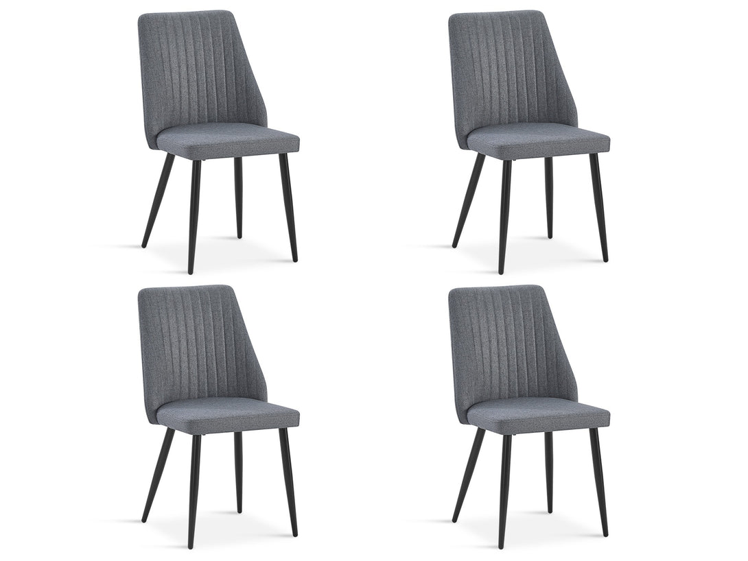 Eldon Linen Dining Chair - Set of 4 - Dark Grey