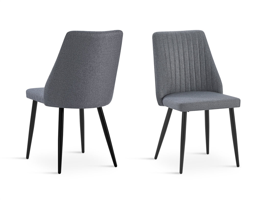 Eldon Linen Dining Chair - Set of 4 - Dark Grey