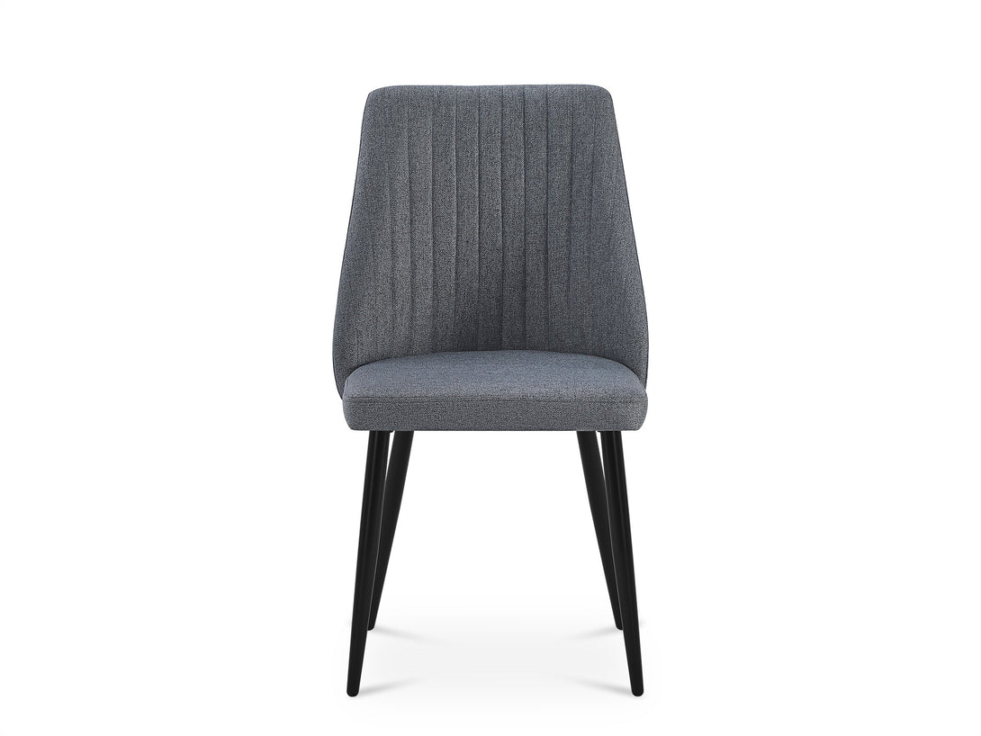 Eldon Linen Dining Chair - Set of 4 - Dark Grey