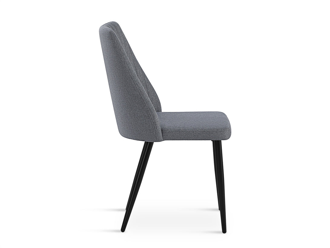 Eldon Linen Dining Chair - Set of 4 - Dark Grey