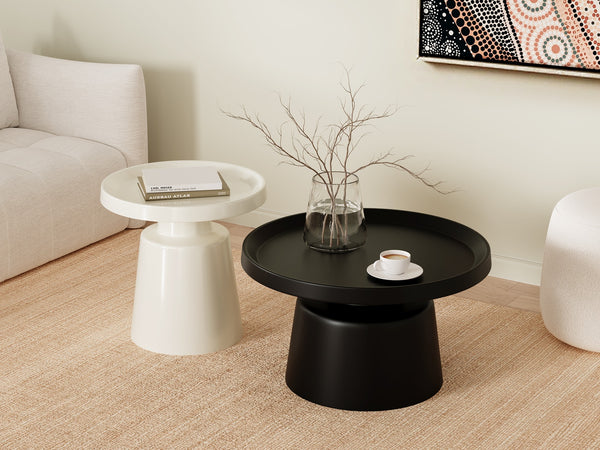 Tawny 2 Piece Coffee Table Set - Black + White