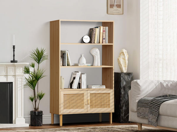 Gila Rattan Bookshelf Display Shelf - Natural