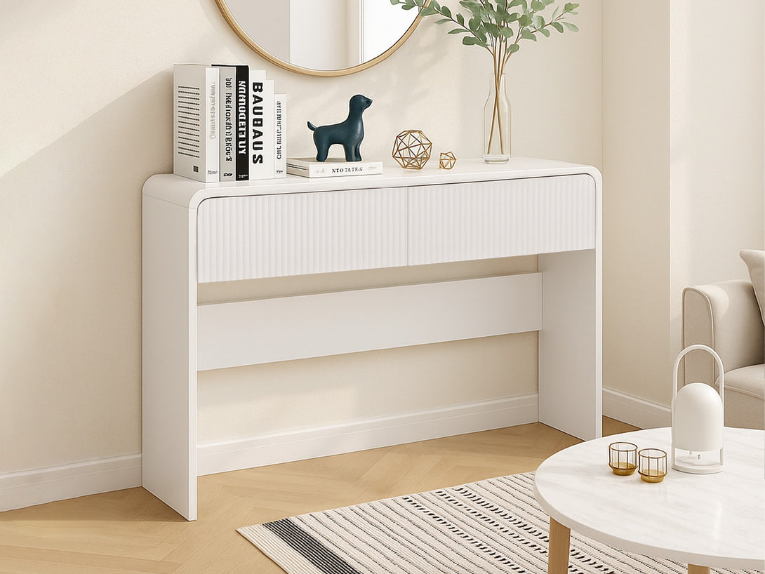 Cannock Console Table With 2 Drawers - White