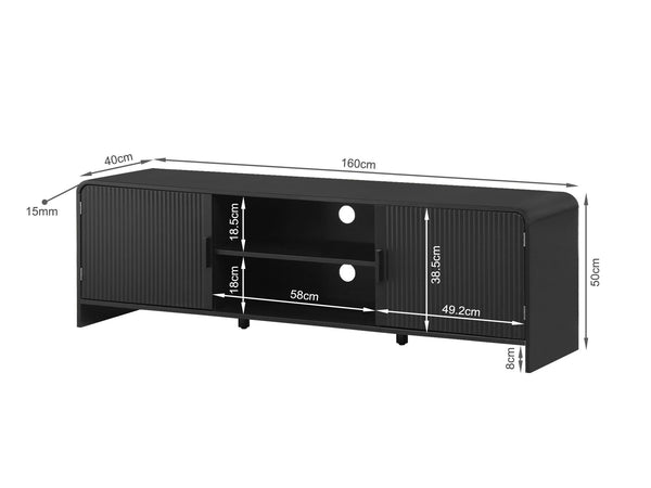 Cannock 1.6m Entertainment Unit - Black