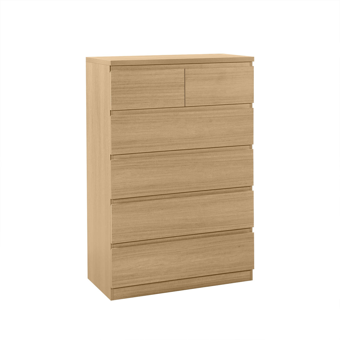 TONGASS 6 Drawer Tallboy - OAK