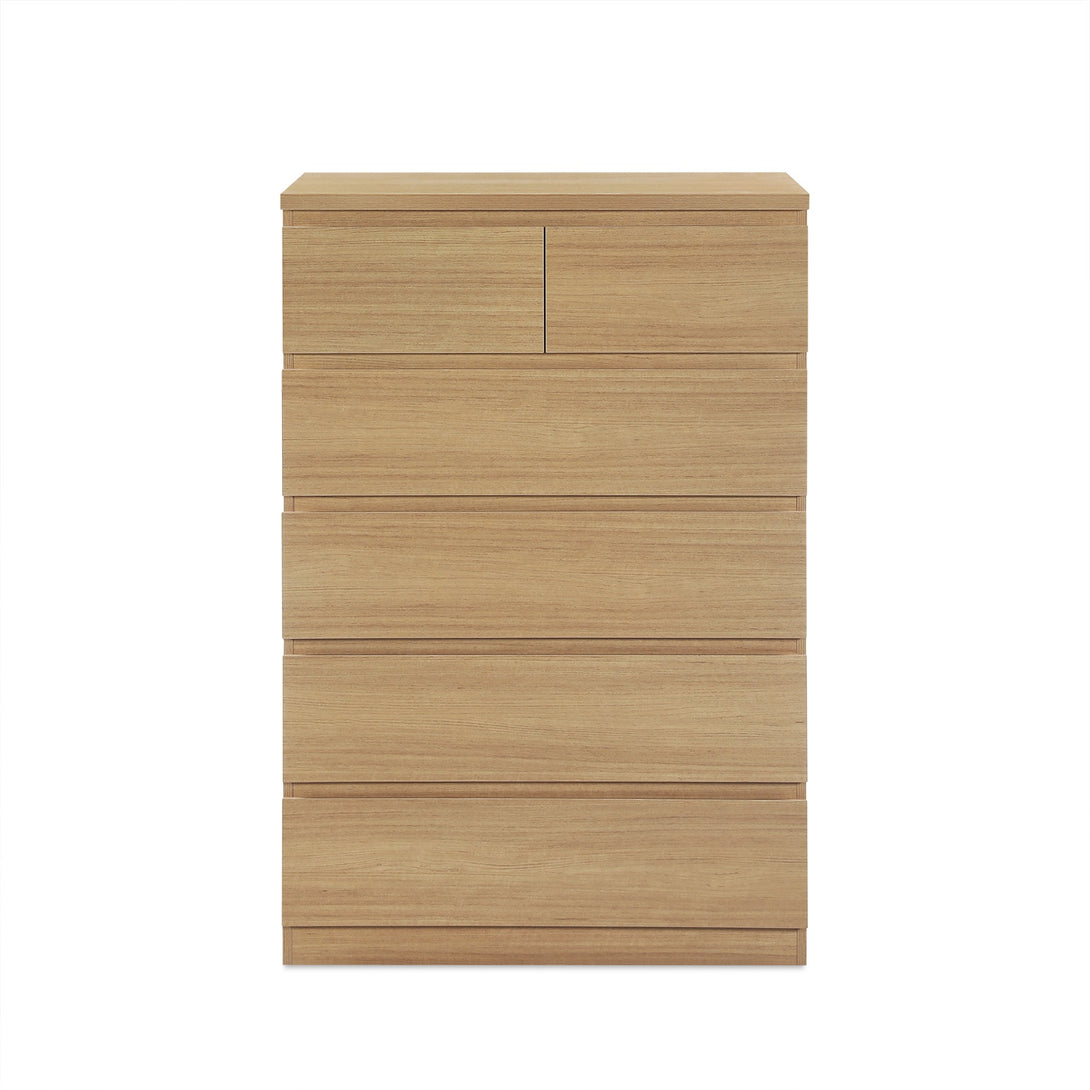 TONGASS 6 Drawer Tallboy - OAK