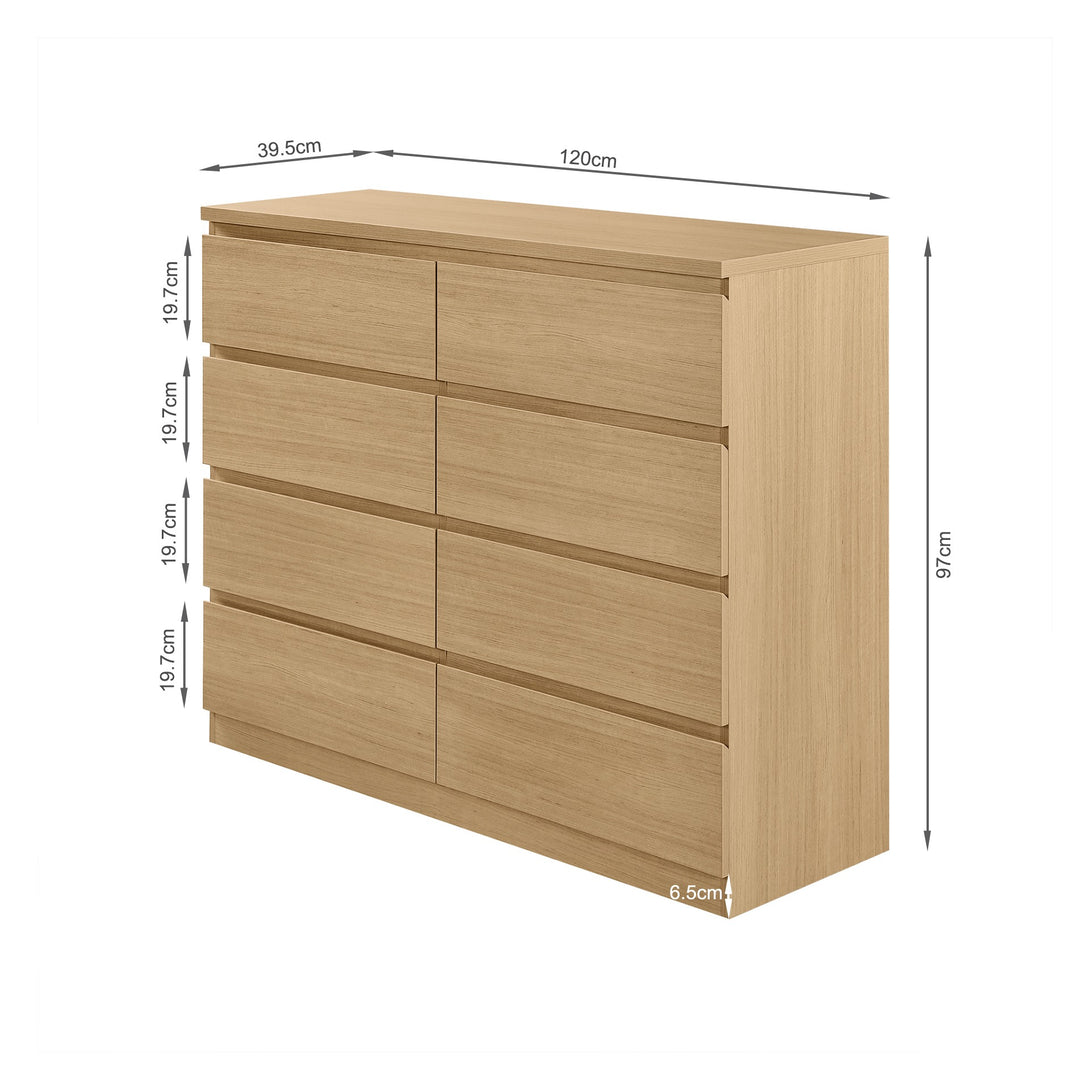 TONGASS 8 Drawer Lowboy - OAK