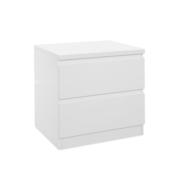Angeles High Gloss Bedside Table - White 