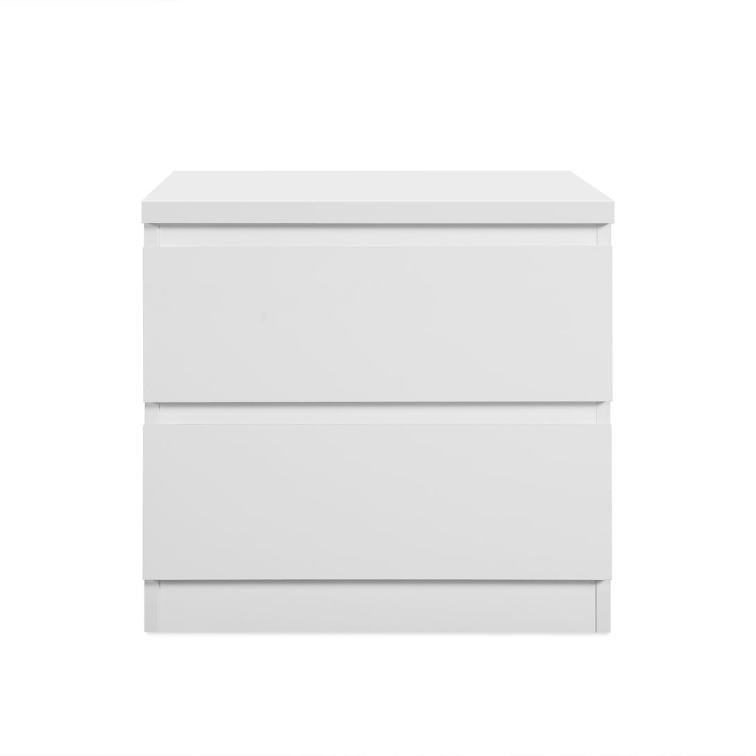 Angeles High Gloss Bedside Table - White 