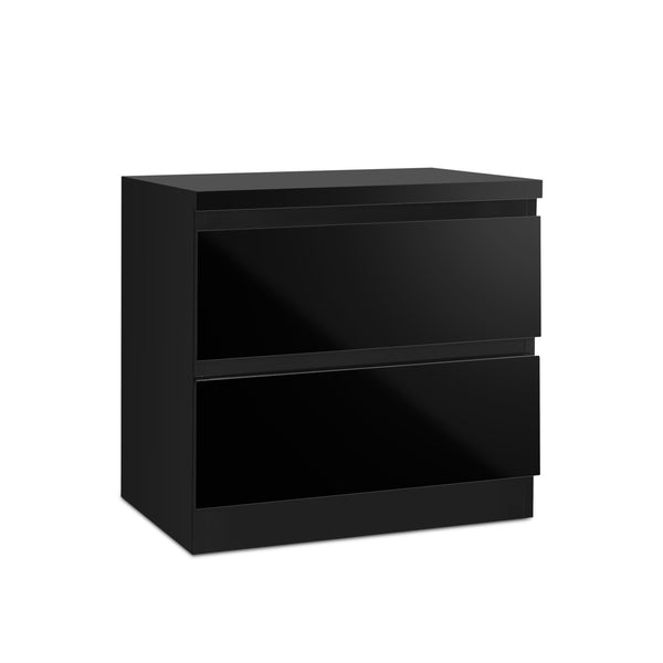 Angeles High Gloss Bedside Table - Black