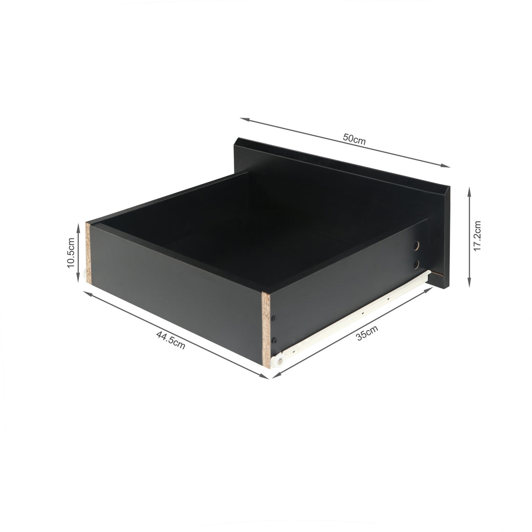 Angeles High Gloss Bedside Table - Black