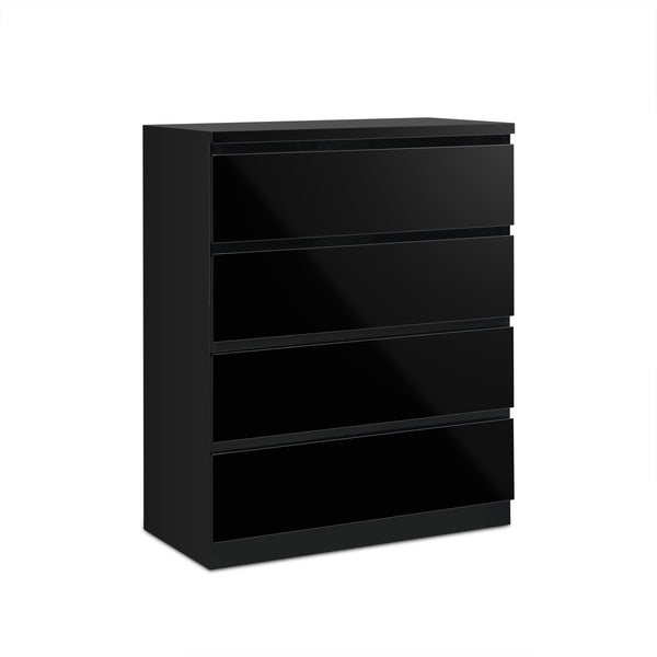 Angeles High Gloss 4 Drawer Tallboy - Black