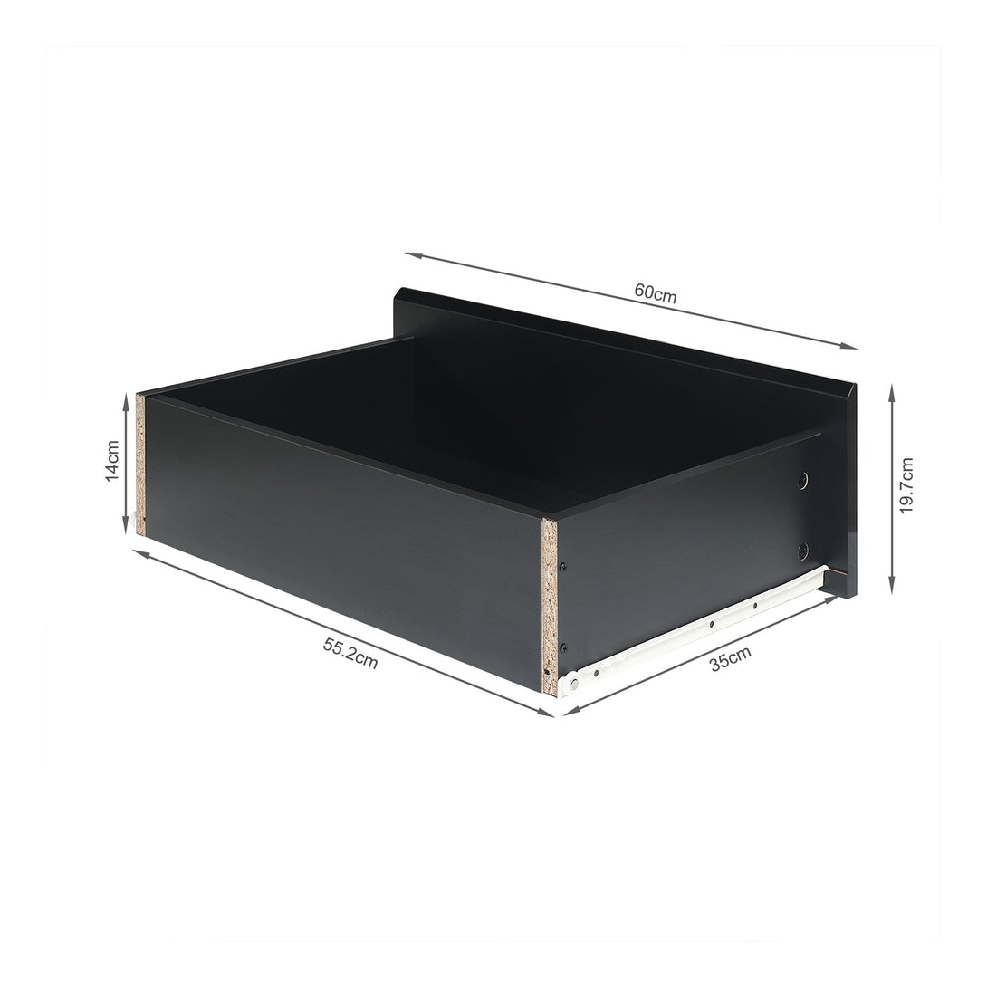 Angeles High Gloss 6 Drawer Lowboy - Black