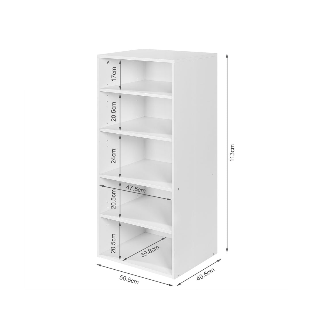 PAYETTE 5 Shelf Wardrobe - WHITE