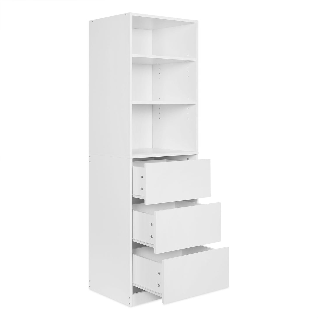 PAYETTE 3 Drawer & Shelf Wardrobe - WHITE