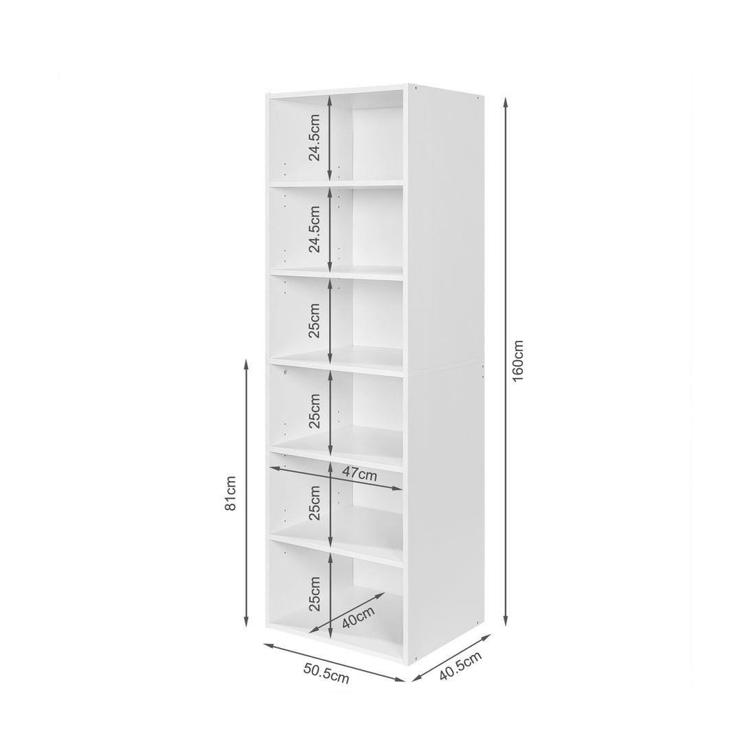 PAYETTE 6 Shelf Wardrobe - WHITE