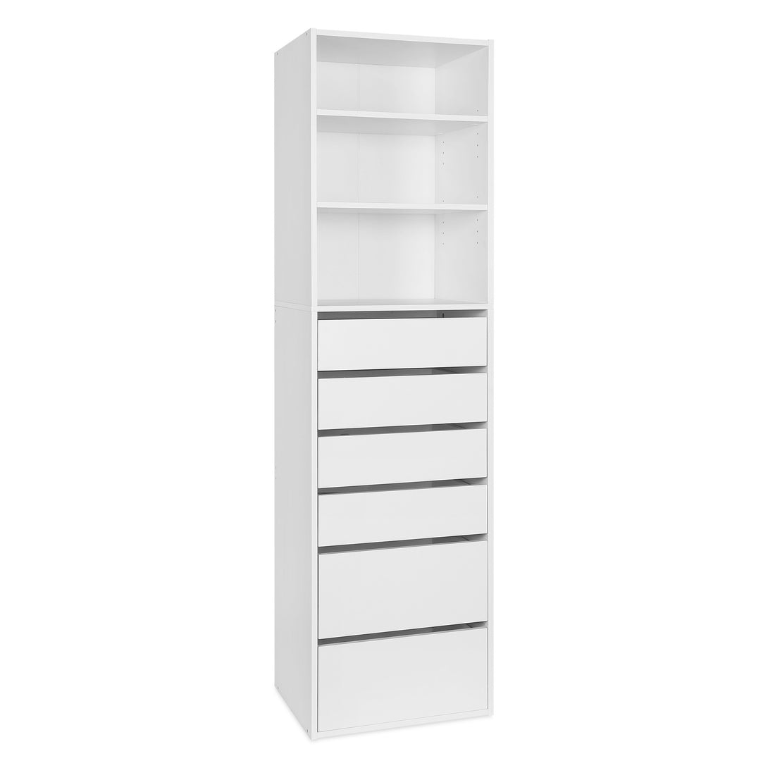 PAYETTE 6 Drawer & 3 Shelf Wardrobe - WHITE