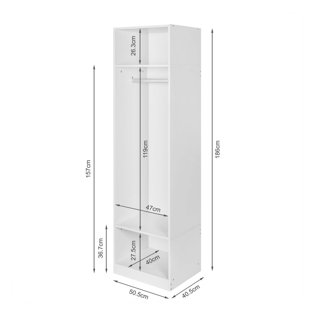 PAYETTE 3 Shelf & Hanging Wardrobe - WHITE