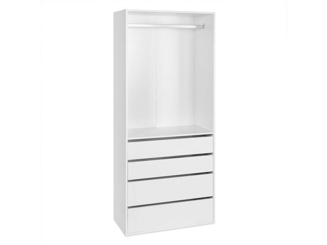 DELTA 4 Drawer Wide Wardrobe - WHITE