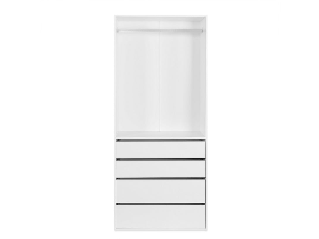 DELTA 4 Drawer Wide Wardrobe - WHITE