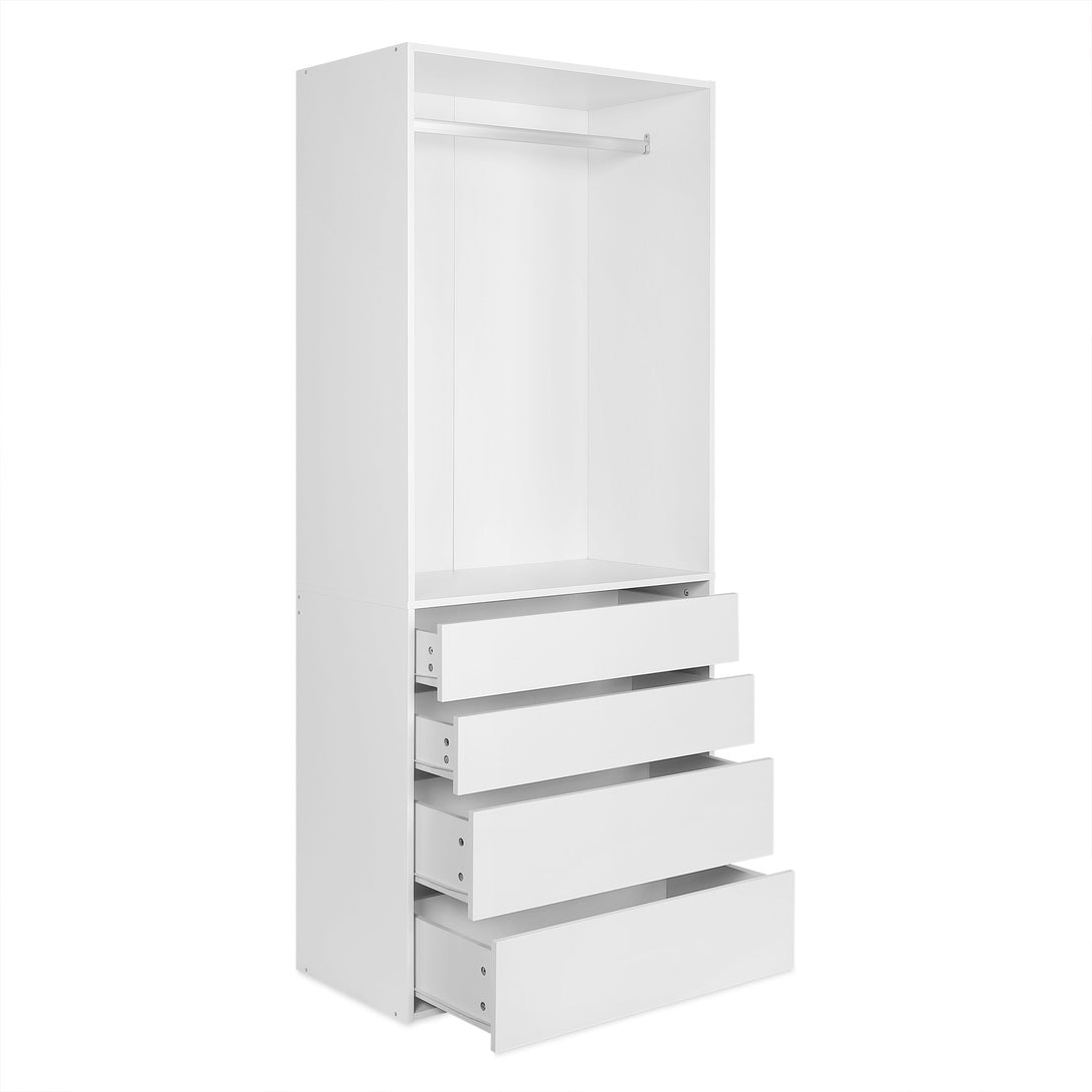 DELTA 4 Drawer Wide Wardrobe - WHITE
