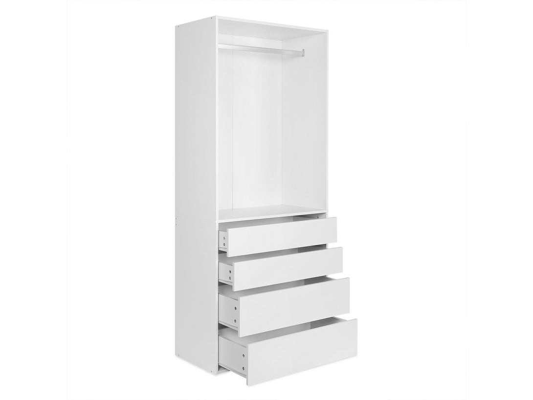 DELTA 4 Drawer Wide Wardrobe - WHITE