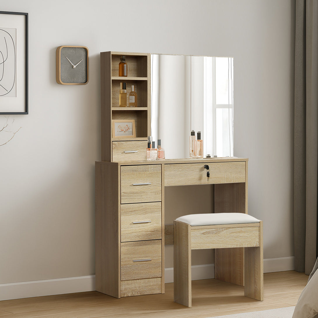 Carnation Dressing Table with Drawers Set - Oak