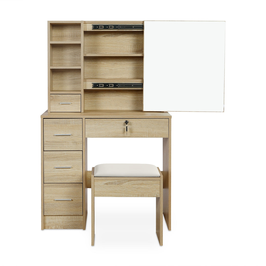 Carnation Dressing Table with Drawers Set - Oak