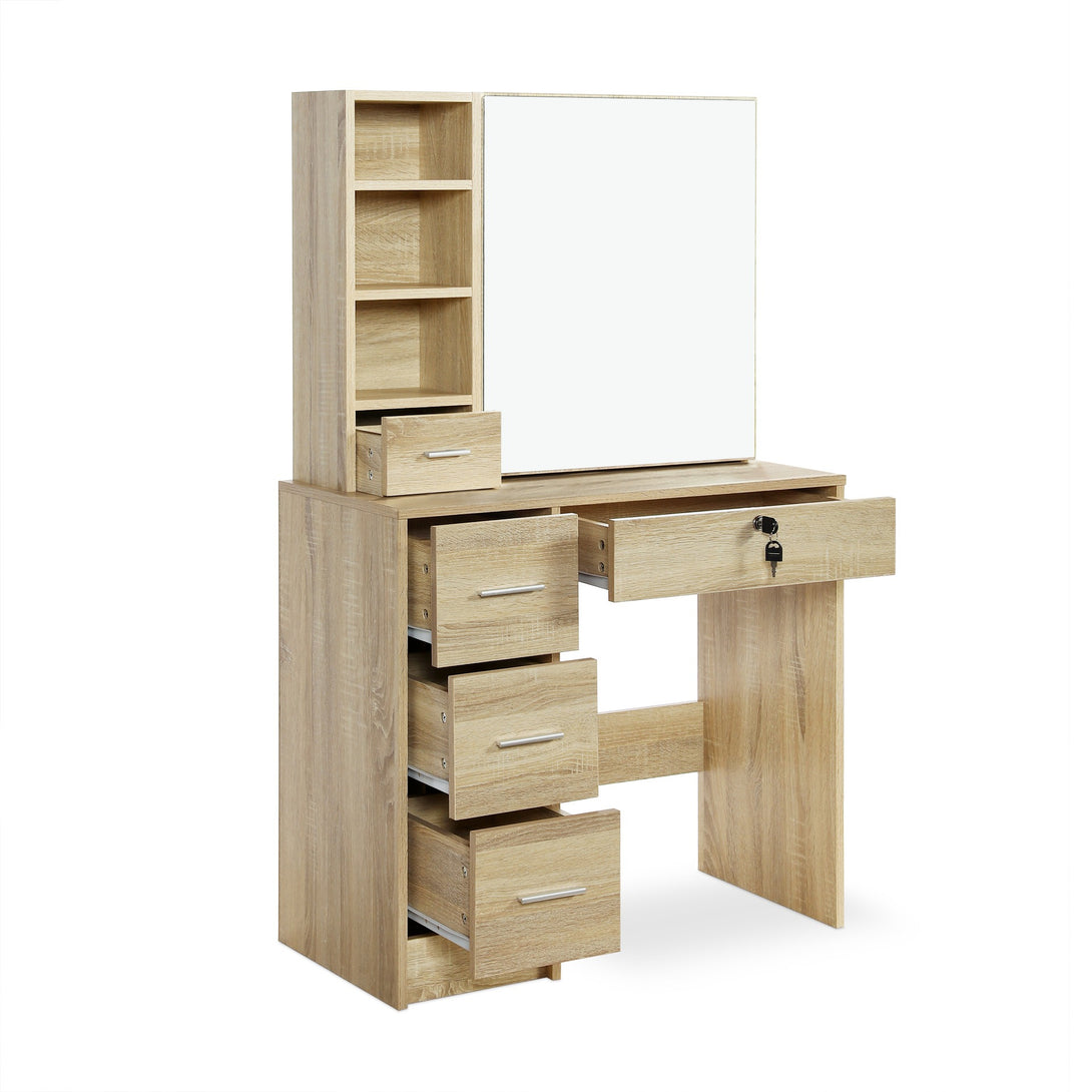 Carnation Dressing Table with Drawers Set - Oak