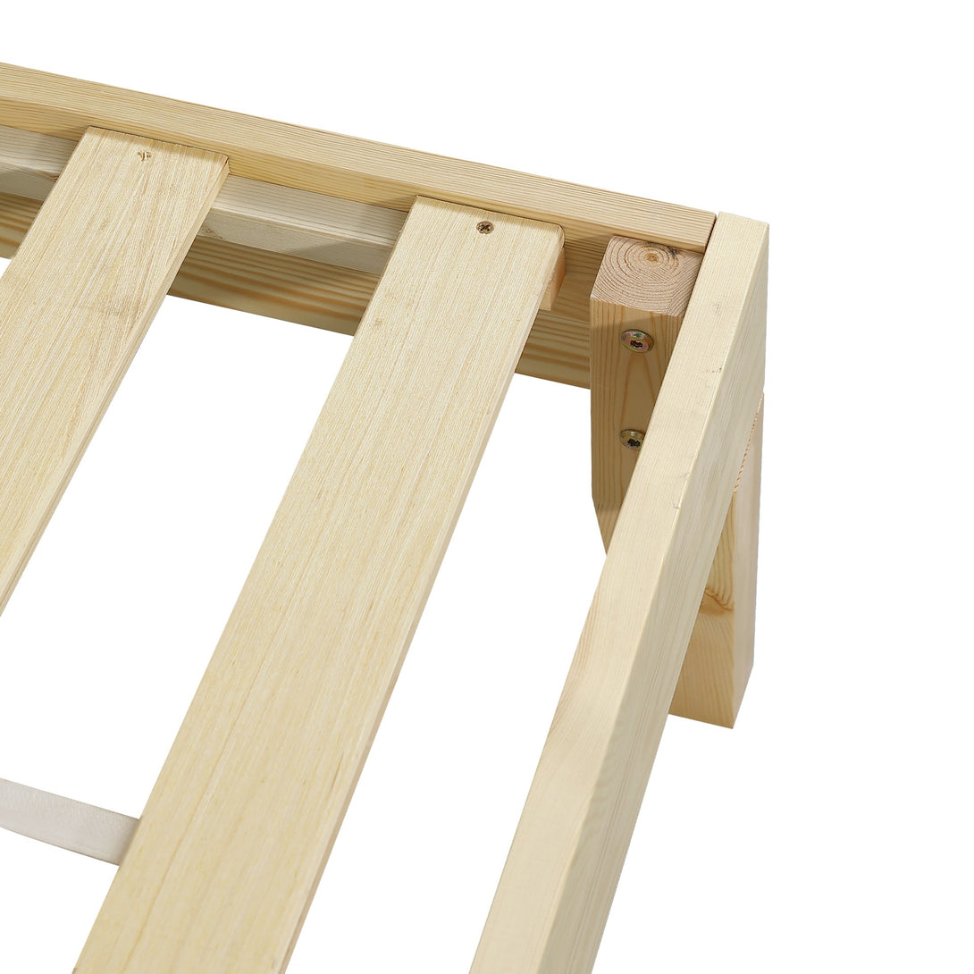 Creise Double Wooden Bed Frame - Light Oak