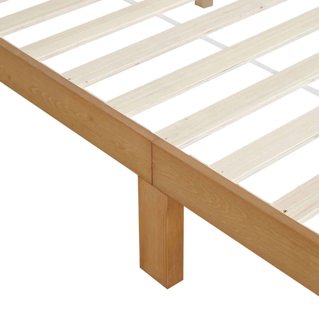 Conival Double Wooden Bed Frame - Natural Oak