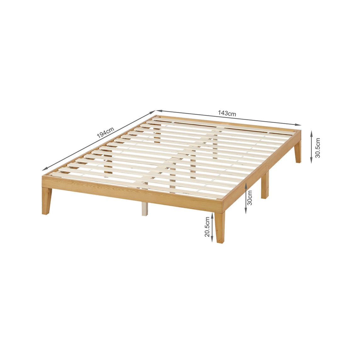 Conival Double Wooden Bed Frame - Natural Oak