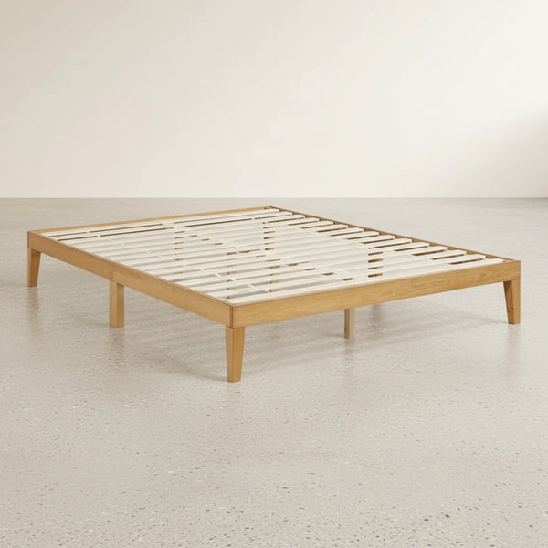 Conival Queen Wooden Bed Frame - Natural Oak