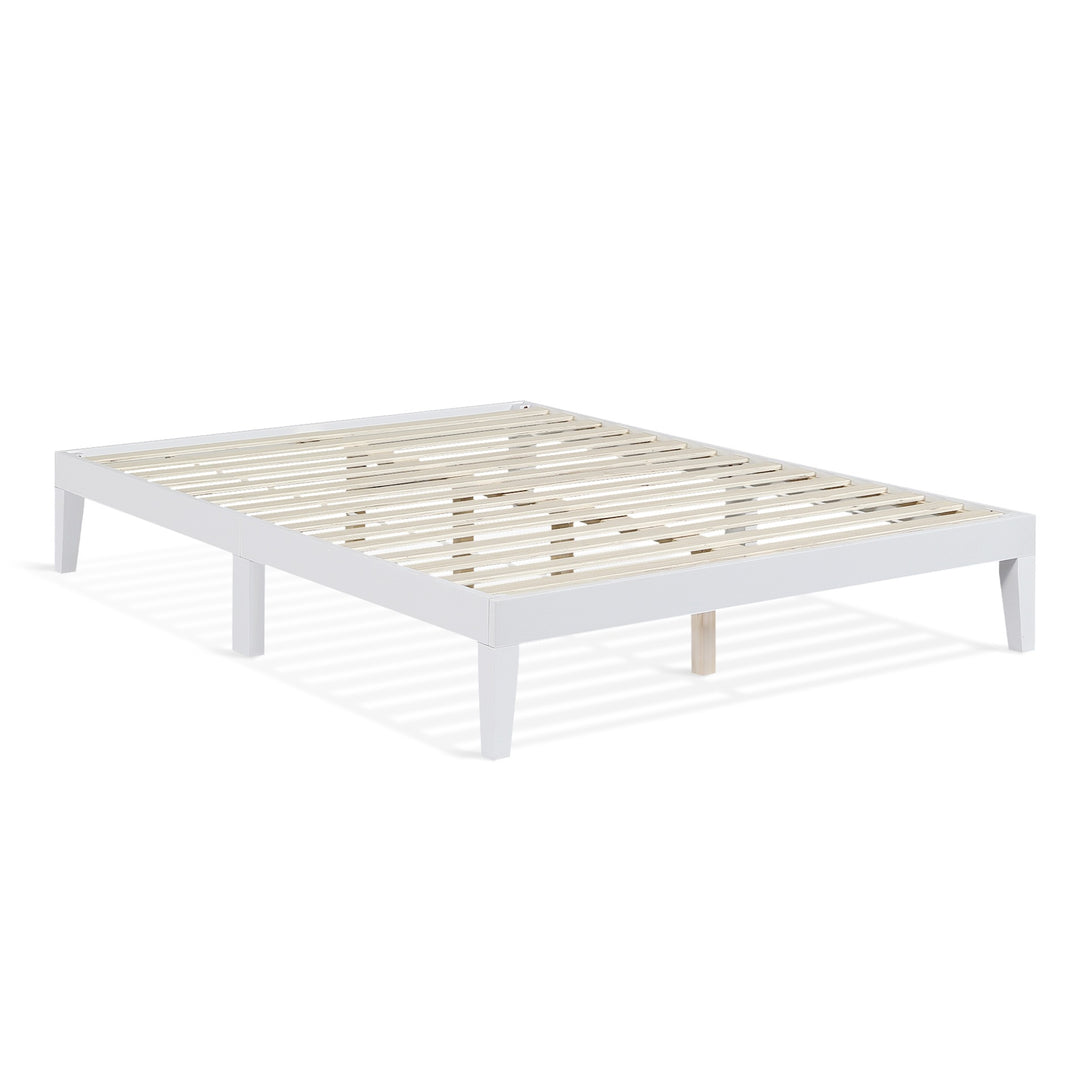 Conival Double Wooden Bed Frame - White