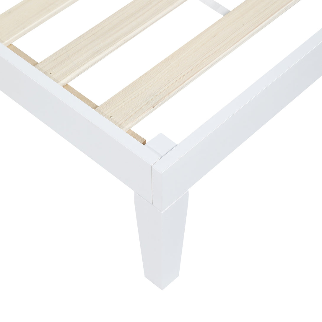 Conival Double Wooden Bed Frame - White