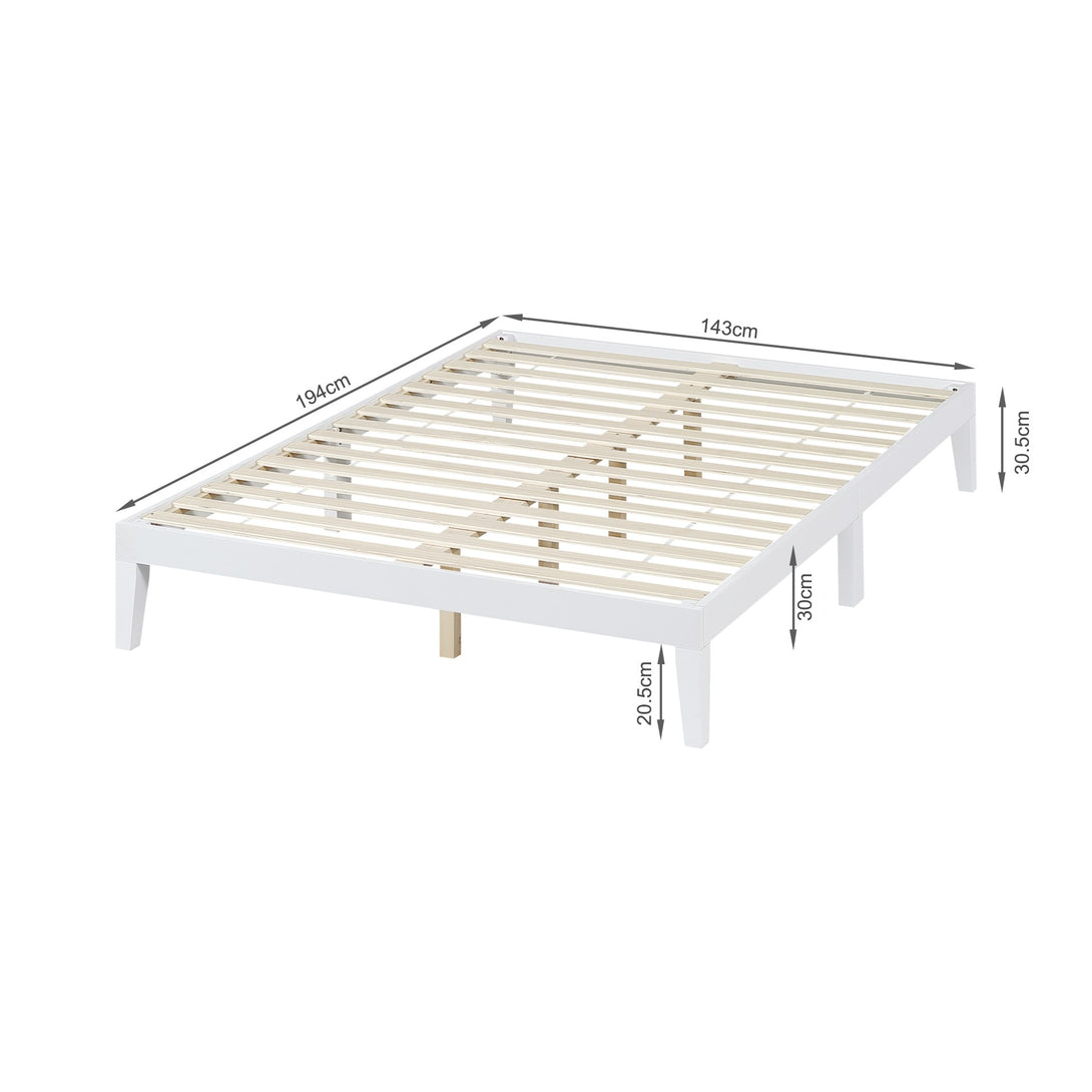 Conival Double Wooden Bed Frame - White