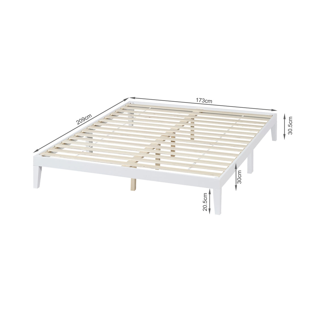 Conival King Wooden Bed Frame - White