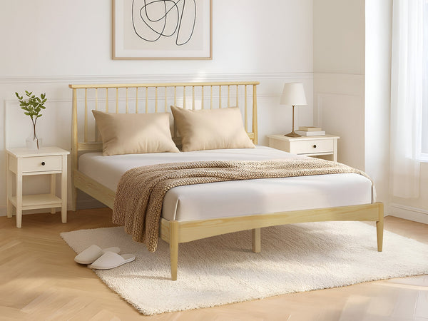 Tolmount Double Wooden Bed Frame - Light Oak