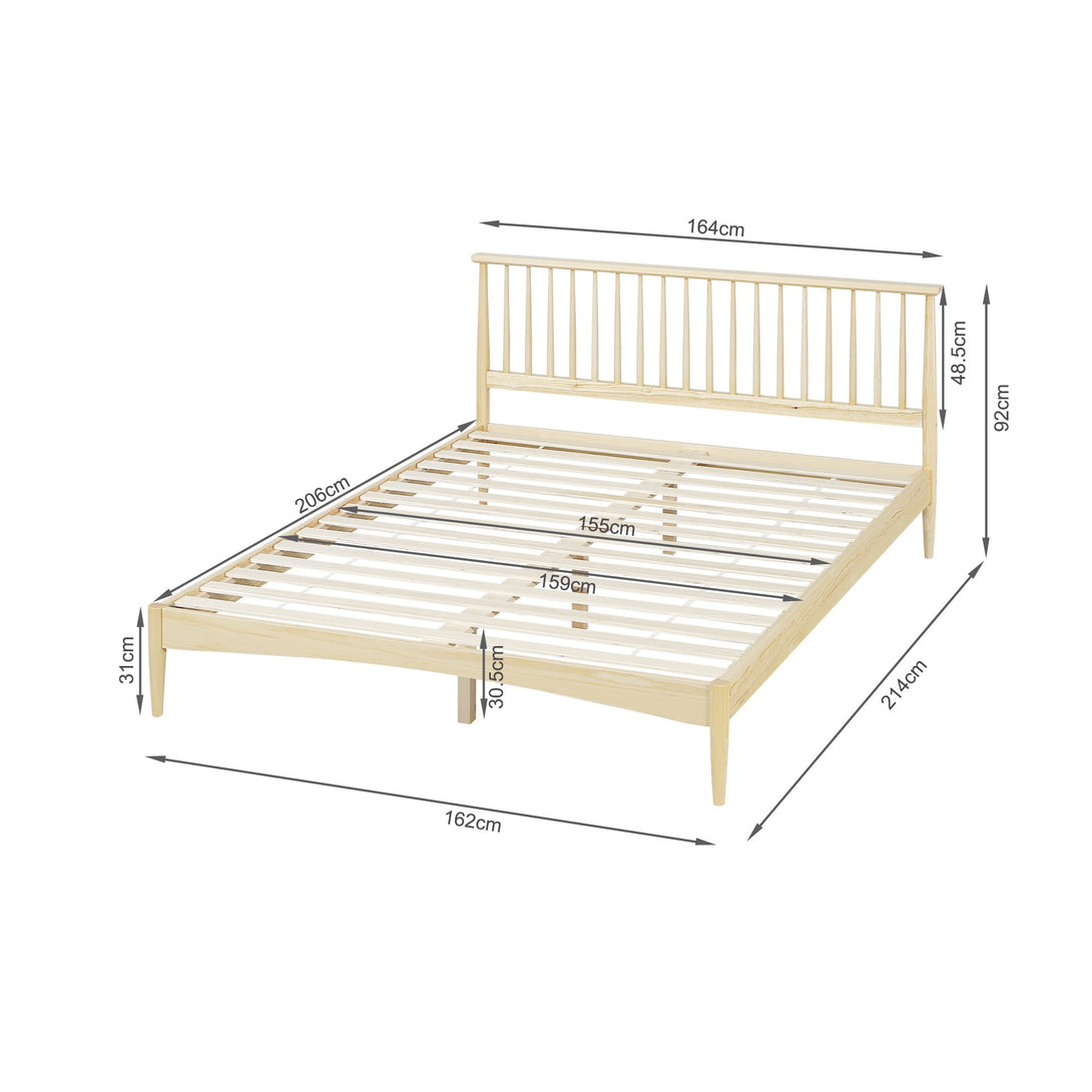 Tolmount Queen Wooden Bed Frame - Light Oak