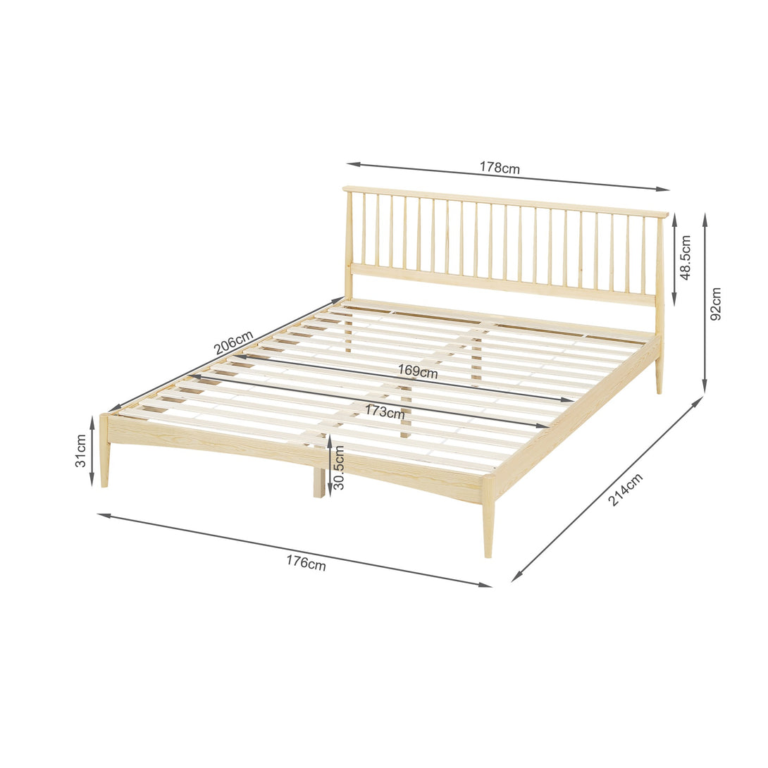 Tolmount King Wooden Bed Frame - Light Oak