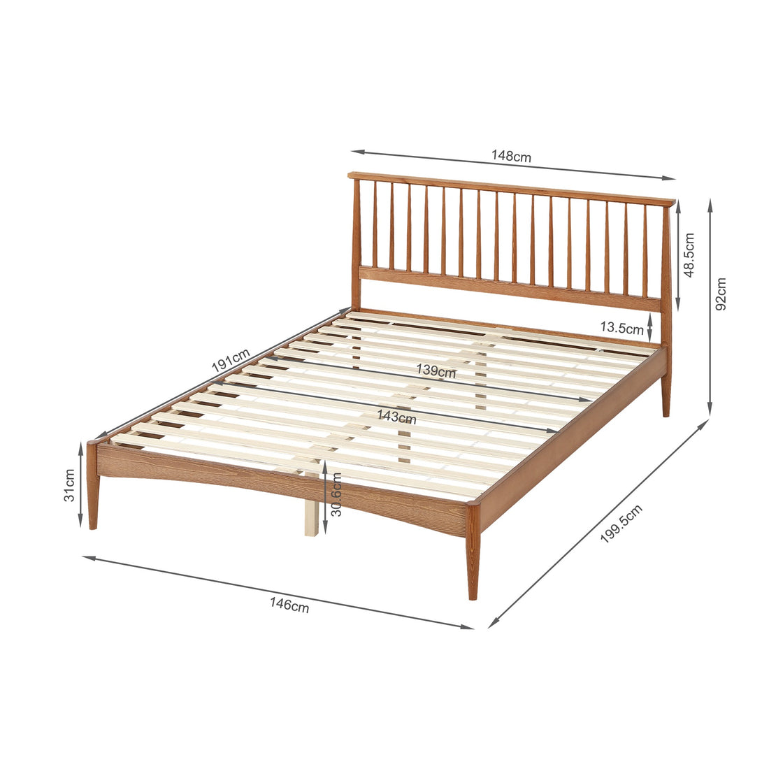 Tolmount Double Wooden Bed Frame - Walnut