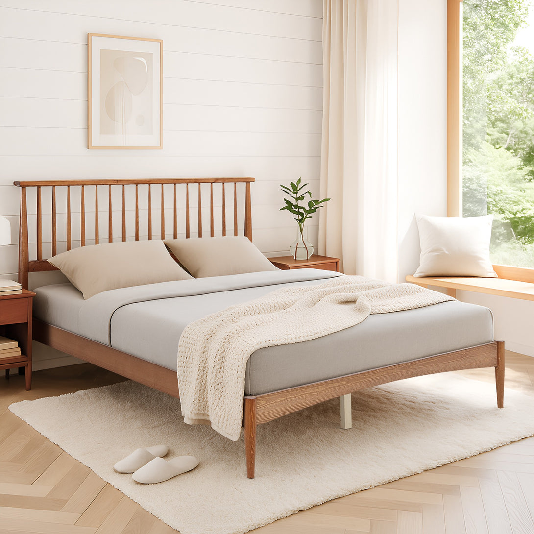 Tolmount Double Wooden Bed Frame - Walnut