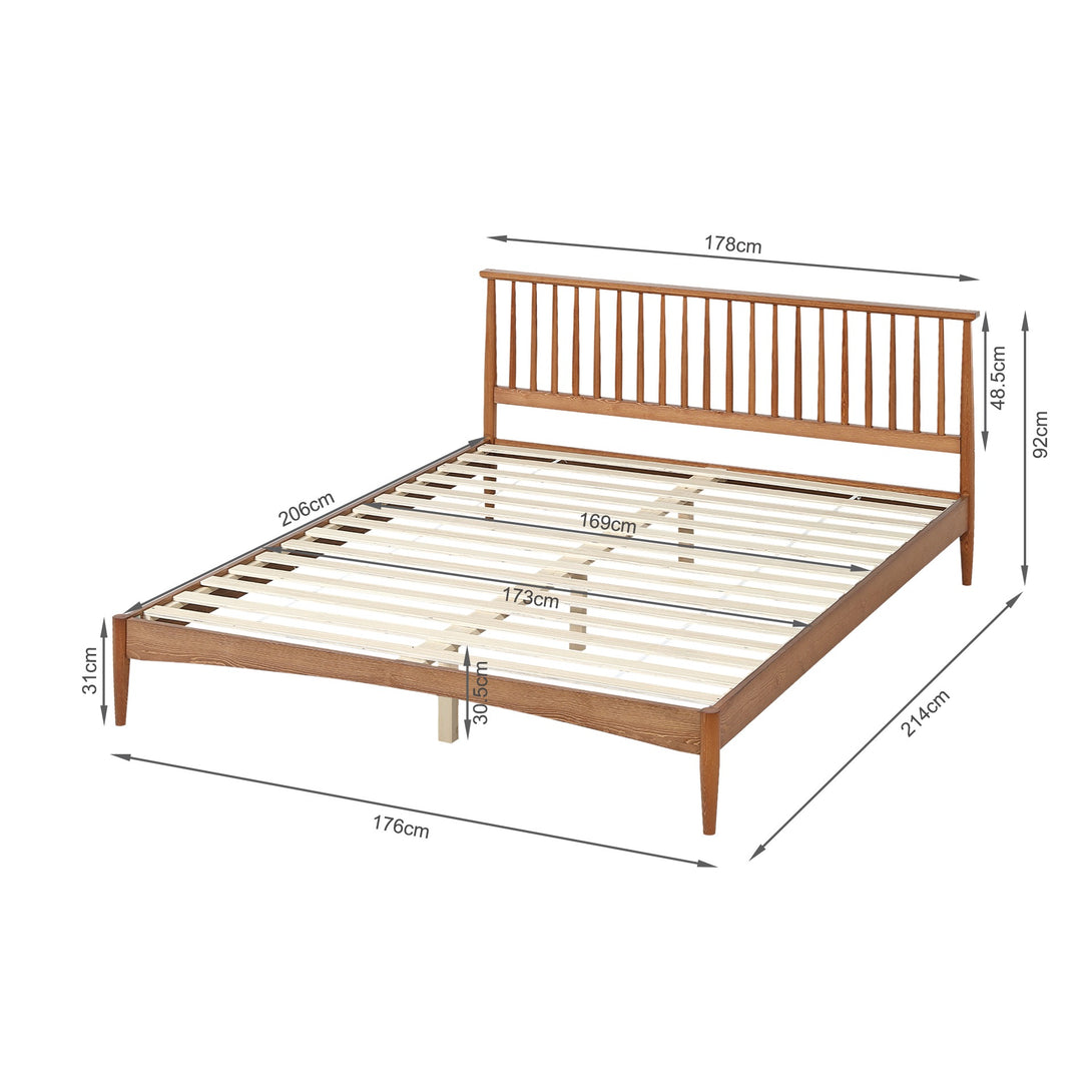 Tolmount King Wooden Bed Frame - Walnut