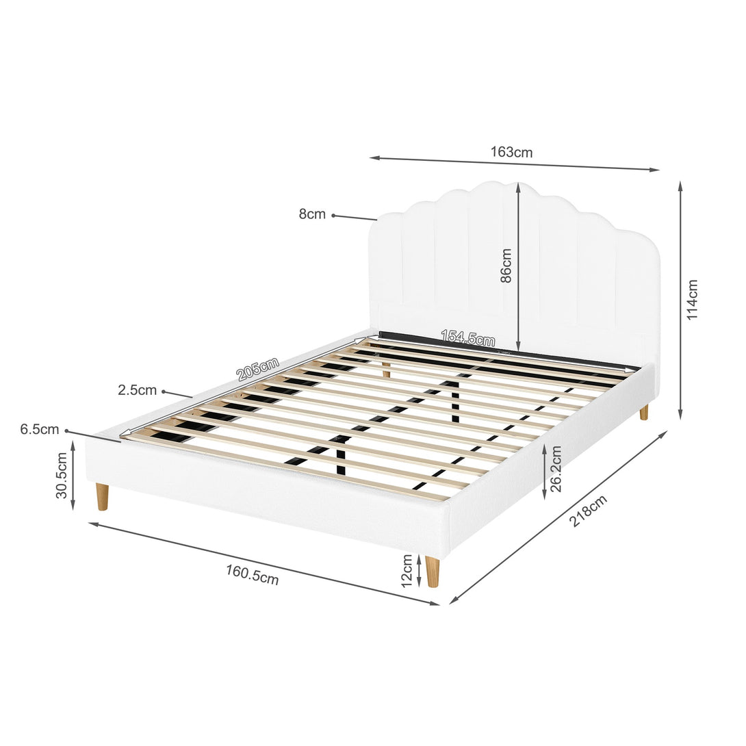GAIRICH Queen Bed Frame - White