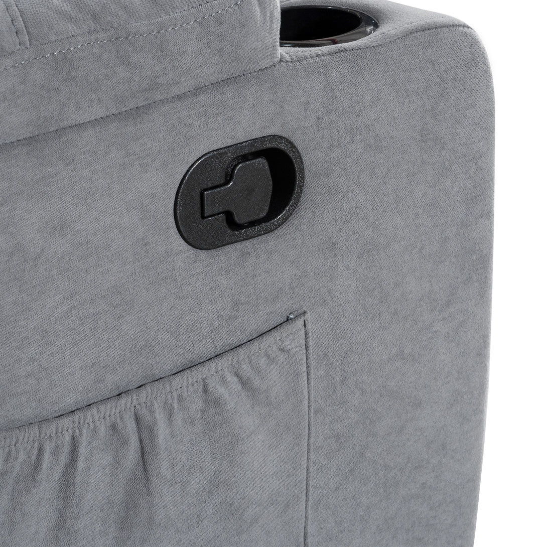 Henley Fabric Manual 1 Seater Recliner Sofa - Grey